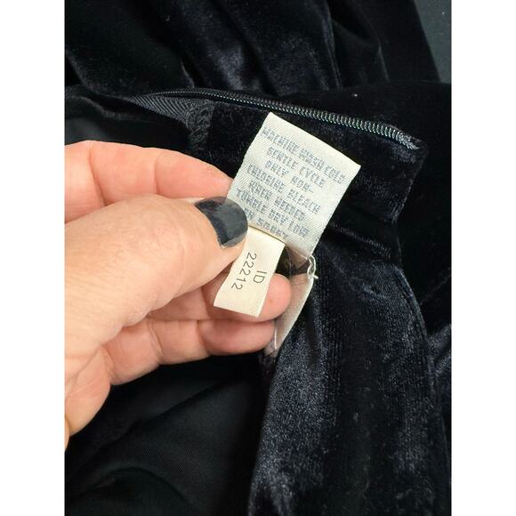 Vintage 90s Express Maxi Dress Women's 5/6 Black Velvet Long Sleeve Whimsygoth - Picture 5 of 8